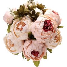 maxiaoxia1Bouquet Vintage Künstlicher Pfingstrosen-Seidenblumenstrauß zur Dekoration Künstliche Blumen für den Außenbereich