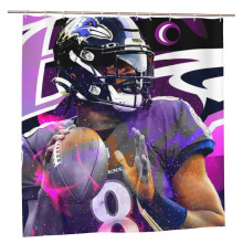 Ravens Football-Team-Duschvorhang, individuell gestaltet, wasserdicht, hitzebeständig, Sichtschutz, 183 x 183 cm