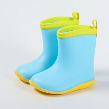 BGZLEU Toddler Rain Boots with Handles - Waterproof Kids Rubber Mud Boots, Lightweight & Cute, Blue, Size 27