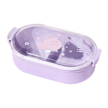 Boîte à lunch imprimée ZKCCNUK, grande boîte bento avec cuillère et fourchette, couvercle transparent, boîte à lunch portable pour étudiants,