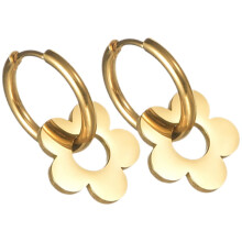 1 par de pendientes de aro con forma de flor, pendientes de aro llamativos, pendientes colgantes de moda.