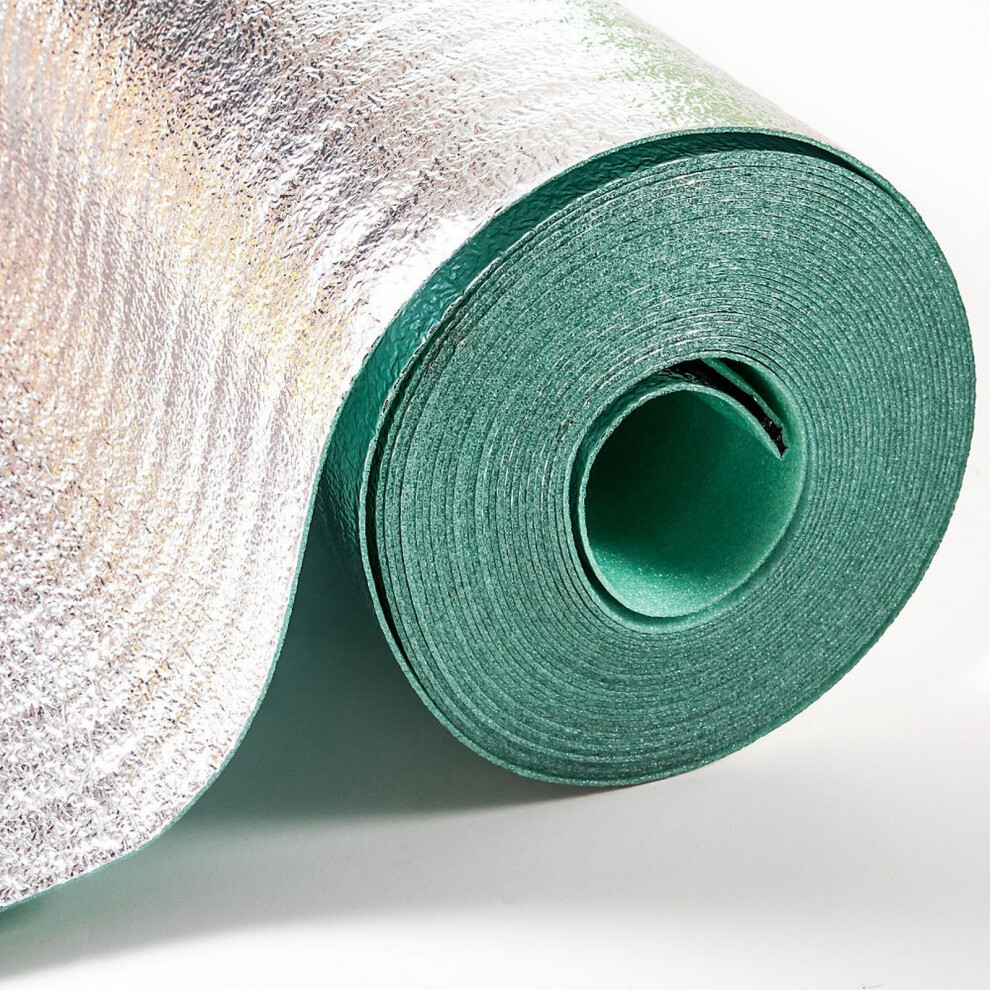 3Mm Silver Wood Flooring & Laminate Underlay (1M X 15M Roll) Foil Damp Proof Membrane Moisture Barrier Underlayment For Covers 15Mâ² 9501924581817