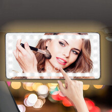 Miroir de courtoisie intégré au pare-soleil de pare-brise VALSEEL, rechargeable avec 3 modes et 60 LED - Miroir de courtoisie à clipser sur le
