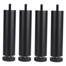 4 db barkács alumínium ötvözetből készült bútorláb, kanapé, heverő, asztal, szekrény, TV állvány, lábak, átmérő: 38 mm - fekete, 25