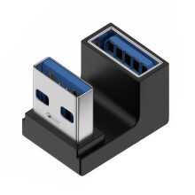 USB 3.0 hann-til-hunn 90-graders rettvinklet forlengelsesadapter USB oppover