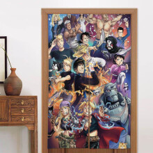 Zasłona drzwiowa Fullmetal Alchemist, zasłona okienna zaciemniająca z nadrukiem, zasłona dzieląca pomieszczenie, gobelin, dekoracja domu, 34"