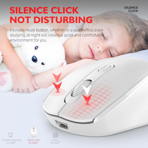 Rechargeable Bluetooth~compatible Wireless Mouse2.4G Optical Mice with USB RGB1600DPI Mouse for Computer Laptop PC Mute Mause 1