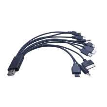 Universele 10-in-1 USB-opladerkabel met meerdere pinnen, USB-oplaadkabel voor consumentenelektronica, draagbaar.