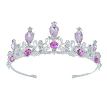 Pink Rhinestone Tiara Crown Headband for Wedding Prom Birthday Pageant – Elegant Durable Alloy