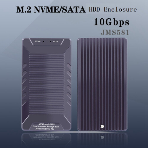 Θήκη M.2NVME SATA NGFF SSD, Μονό τσιπ, Διπλό πρωτόκολλο, Διπλός δίσκος USB3.2 10Gb, Κινητός 1