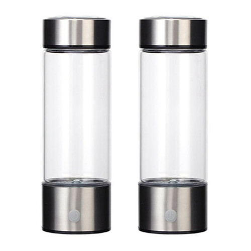 2 x 450 ml bærbar hydrogenvandgenerator, 3 minutters tilstand, høj koncentration
