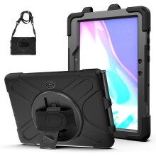Husă compatibilă cu Samsung Galaxy Tab Active Pro 10.1inch SM-T540/SM-T547, suport pivotant la 360 de grade, suport pentru umăr