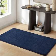 (60x120cm (2ft x 4ft), Navy Blue) Pashmina Shaggy Rug with Memory Foam Non Slip Backing -Extra Soft Fluffy Thick Rug for Living Room and Bedroom