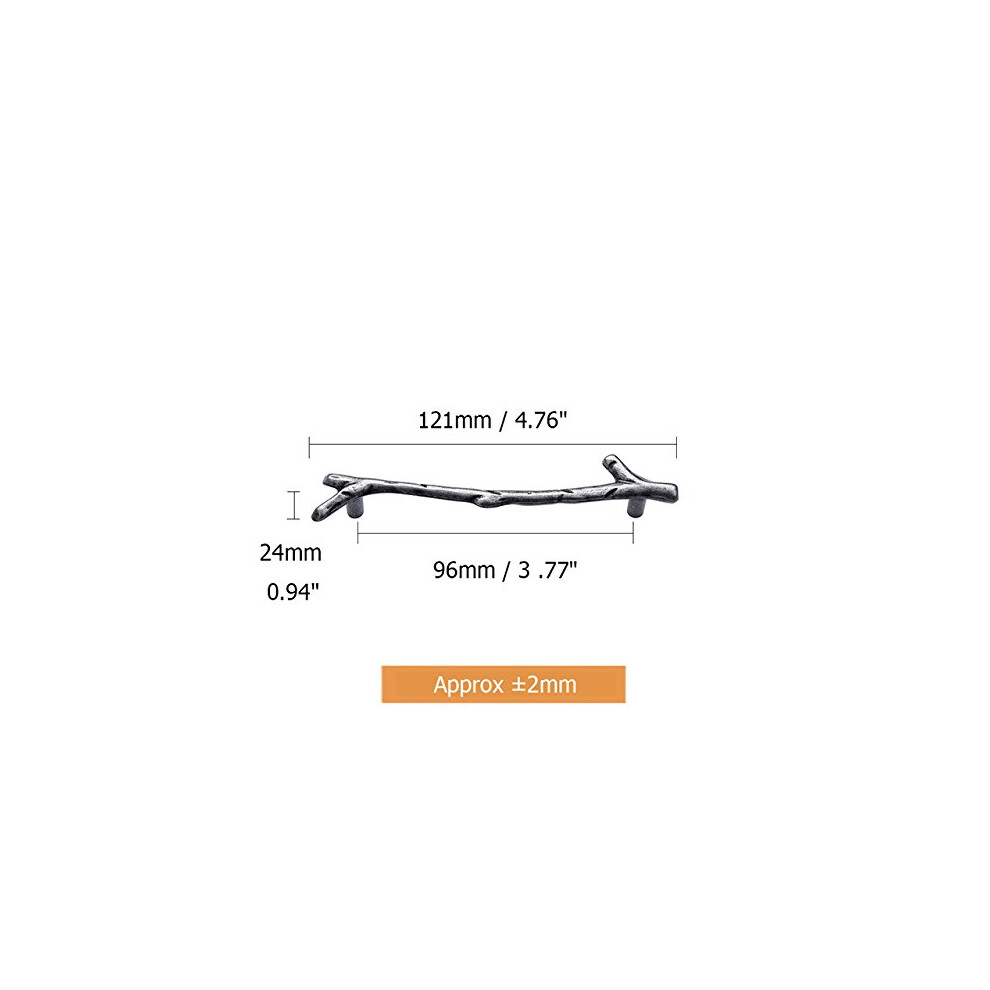 Vintage Tree Branch Cabinet Handles And Drawer Pulls Rustic Black Zinc Alloy 96Mm 128Mm 9099447715531