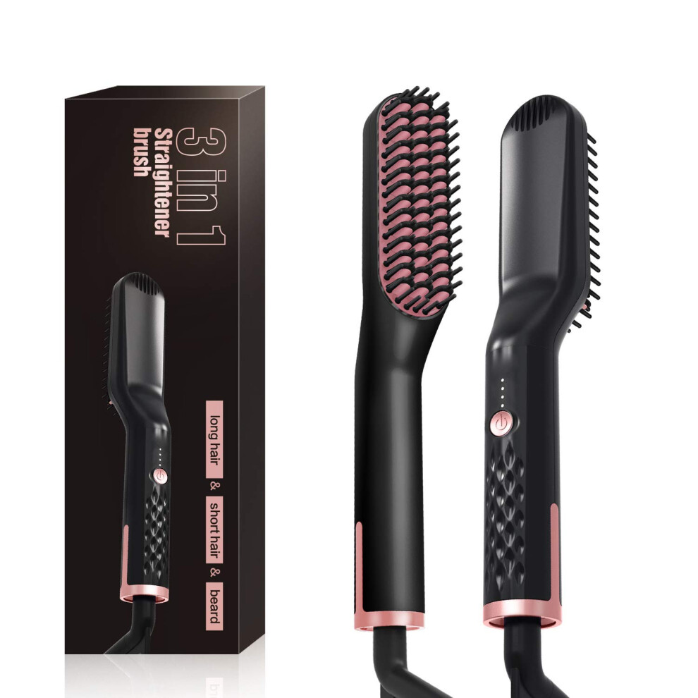 Unisex Beard Straightener Comb For Men With Ionic Conditioning, Fast Heatup, Antiscald, 3 Temp Settings