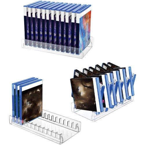 Clear Acrylic Game Disc Storage Rack with Sturdy NonSlip Base for Video Game Display 1