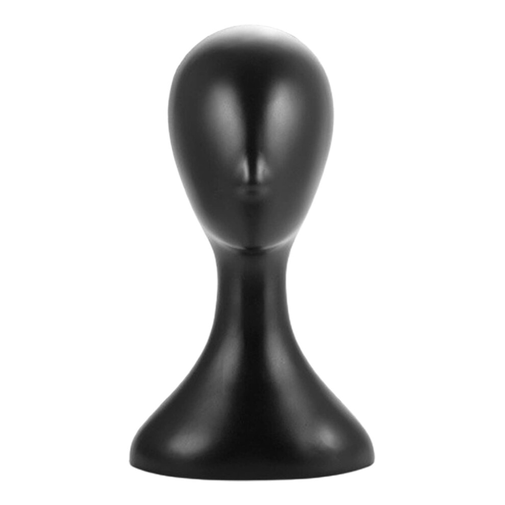 Unisex Black Plastic Wig Head Mannequin For Display, Abstract Female Stand Keeps Wigs In Shape 40Cm