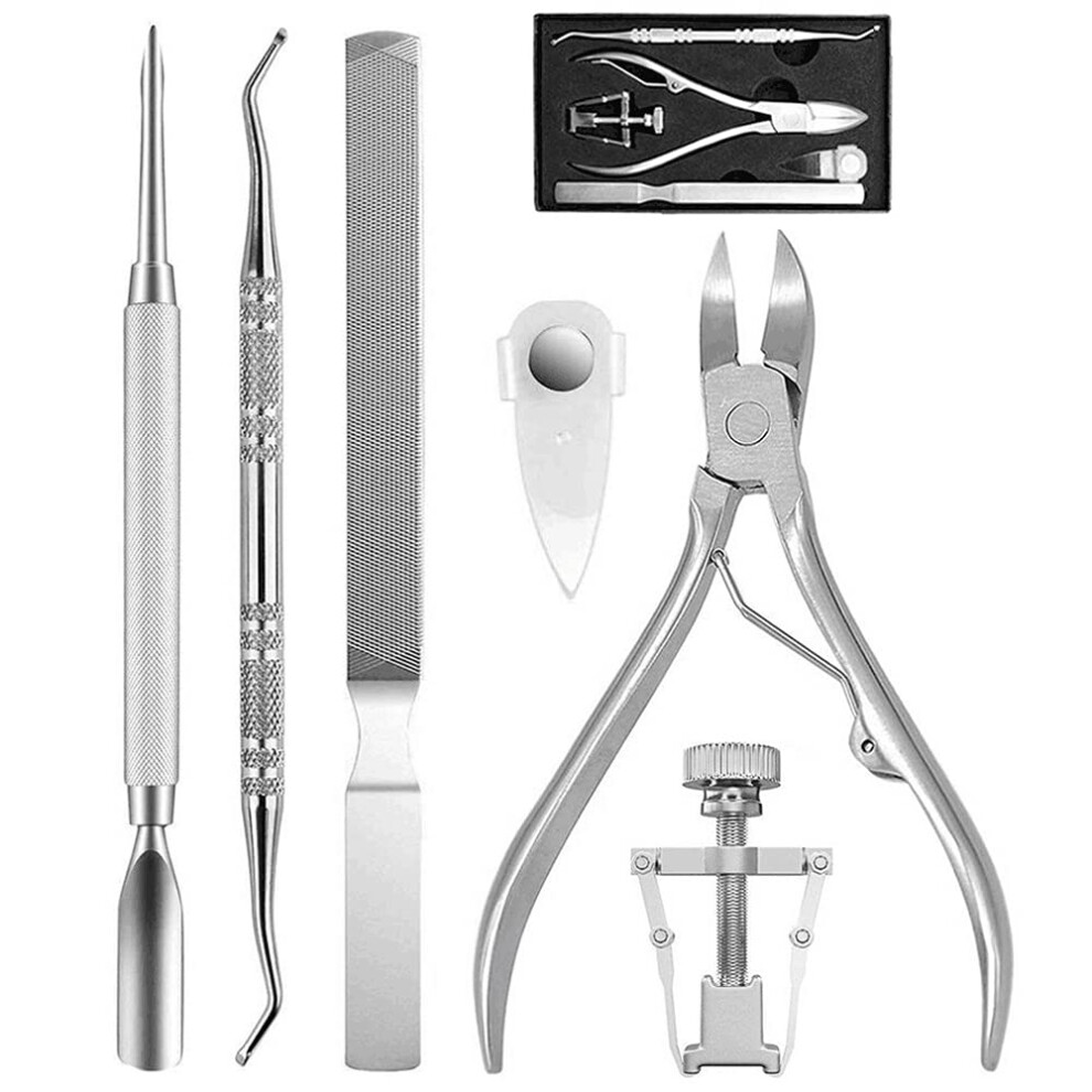 Professional Stainless Steel Toenail Clippers Set, 6 Piece Ingrown Toenail Correction Pedicure Kit
