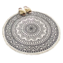 Bohemian Mandala Hand Woven Area Rugs with Tassels, Indoor Throw Area Rug Chic Cotton Round Rugs for Living Room Bedroom Kids Room,A2
