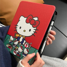 Niedliche Hello Kitty Schutzhülle für iPad 10. Generation (Pro/2024/New iPad Air/6/5, Mini/6) mit Stifthalter