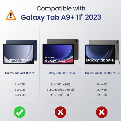 Θήκη συμβατή με Samsung Galaxy Tab A9+ 11-Inch2023, Λεπτή, σκληρή προστατευτική θήκη με πίσω 1
