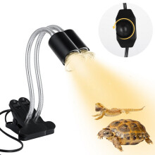 2 stuks Reptielenwarmtelampen 50W E27 UVA UVB, dimbaar met flexibele klem, geschikt voor dagactieve reptielen, schildpadden, hagedissen en slangen.