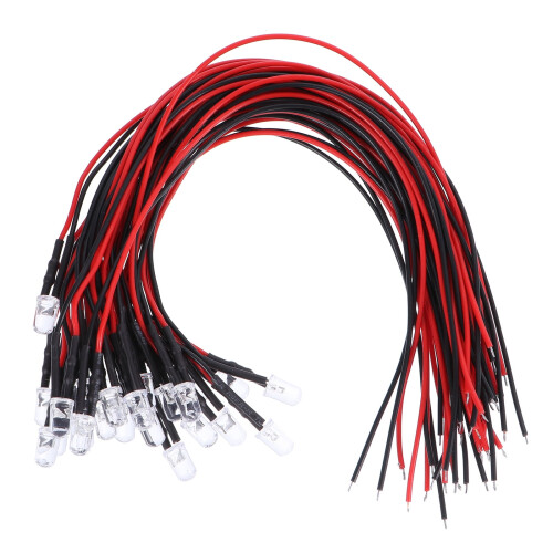 Φλας LED με δίοδο εκπομπής φωτός Mizh25pcs Προ-καλωδιωμένο φως ένδειξης λαμπτήρα