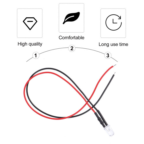 Φλας LED με δίοδο εκπομπής φωτός Mizh25pcs Προ-καλωδιωμένο φως ένδειξης λαμπτήρα 1