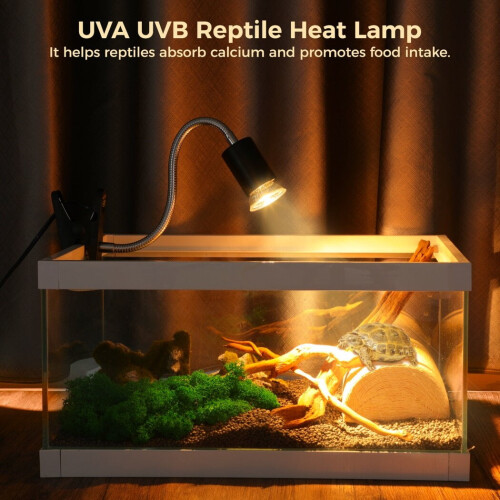 2 τεμάχια λάμπα θέρμανσης για ερπετά 50W E27UVA UVB, με δυνατότητα ρύθμισης 2