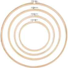 4 stk. bambusbroderiringe 14-32 cm, kompatible med korsstingssykunstsæt, gør-det-selv-hobbyring til dekorativ ophængning