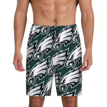 Calça de pijama curta masculina Eagles com o logotipo do time de futebol americano na manga, ideal para fãs de beisebol.