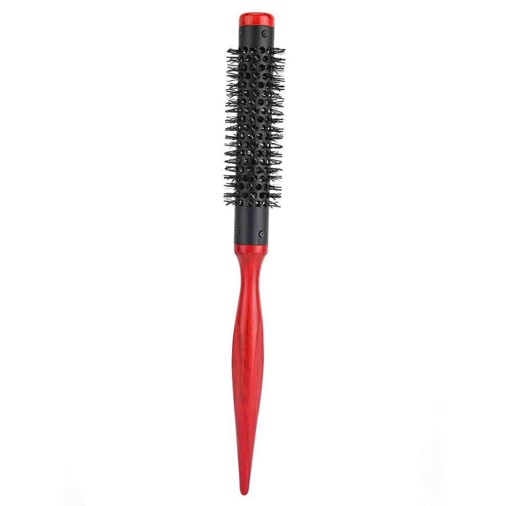 Unisex Hair Styling Brush With Flexible Nylon Bristles And Ergonomic Wooden Handle Round Hair Comb 18Mm