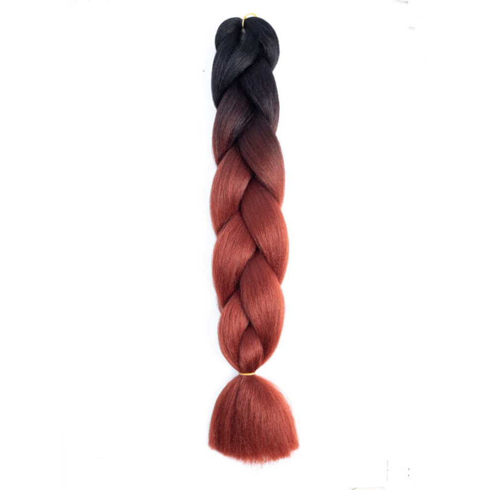 5Pcs 24 Inch Jumbo Braiding Hair Extensions Color B31 Synthetic Tangle Soft Silky Fiber