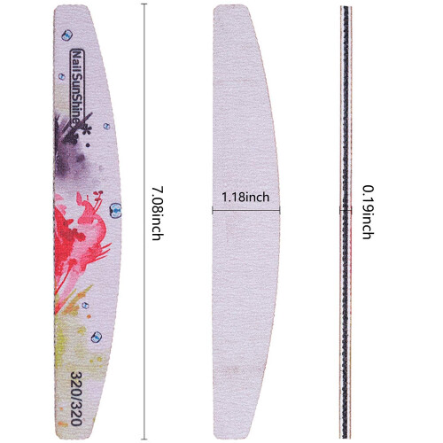 6 PCS Nail Files Set with Flower Pattern Emery Boards, Complete Grit Range 80320 for Manicure 1
