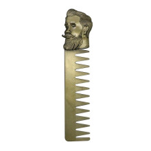 Beard Comb for Men Anti Static Metal Hair Comb Compact Travel Grooming Tool Style 2
