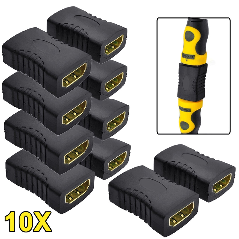 Susuchens Doonjiey 10Pcs Compatible With-Compatible Female To Female Extender Adapter Coupler Connector For Hdtv 10Pcs 9773935405271