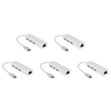 5x USB-C USB3.1 Type C naar USB RJ45 Ethernet LAN-adapterhubkabel voor pc