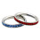 Stainless Steel Eternity 3 mm Ruby & Blue Sapphire Color Crystal Stackable Rings (2 pieces) Set 1