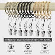 150 PCS Stainless Steel Curtain Clips with Hook for Curtain Photos,B