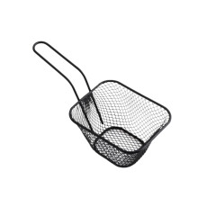 Mini Square Fry Basket, Stainless Steel with Handle, Reusable Fries Holder for Home, Black - Compatible with mini deep fryers