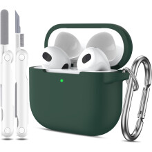 Airpods 3rd Gen tok tisztítókészlettel és fülhallgató akasztóval (2 pár), puha szilikon védőtok