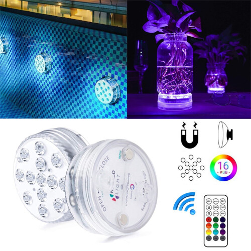 Tarmeek2Pcs Υποβρύχια φώτα LED με μαγνήτες και βεντούζες, 13LED αδιάβροχα φώτα πισίνας με