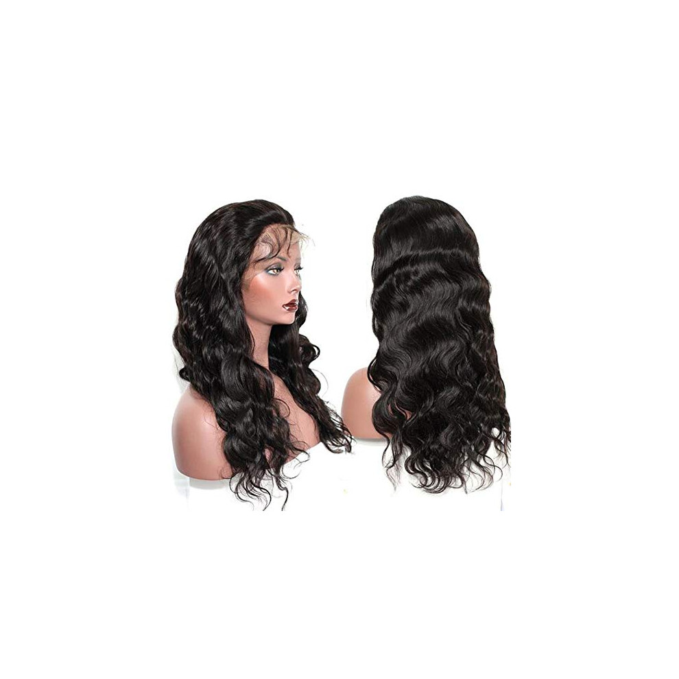 360 Lace Frontal Brazilian Body Wave Wig 150 Density Virgin Human Hair Natural Hairline 8 Inch