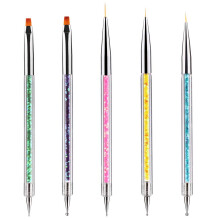 Nail Art Brushes and Dotting Tools Set, DualEnded Acrylic Handle Glitter Design Pens 5PCS