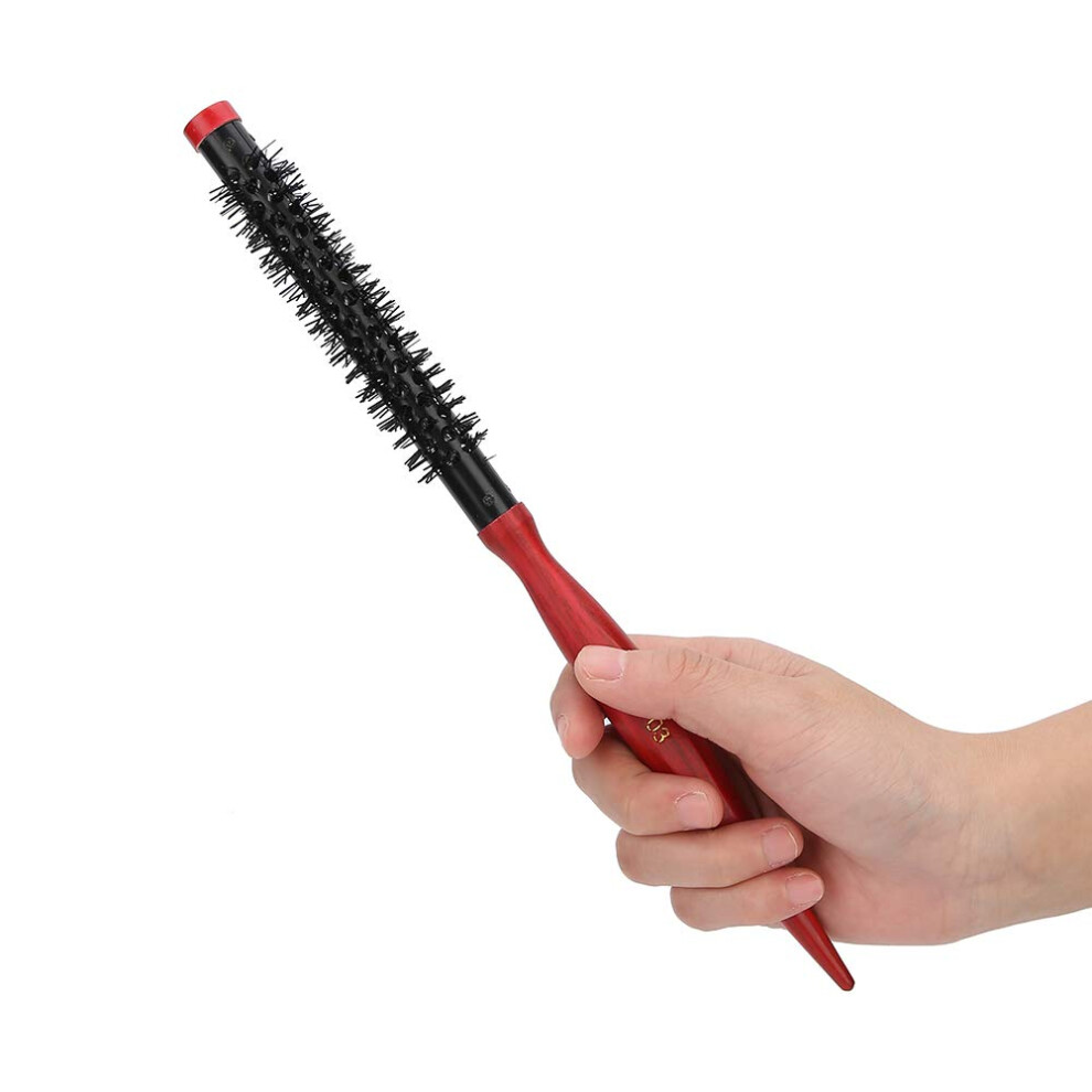 Round Hair Brush with Nylon Bristles for Short Hair and Bangs, Fast Heat Styling Travel Size