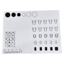 2pcs Silicone Nail Art Mat for Stamping and Coloring, Foldable Table Cover with Templates