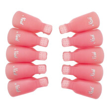 Nail Polish Remover Clips 10 Pack for Fast Gel Soak Off with Durable AntiSlip Grip, Pink