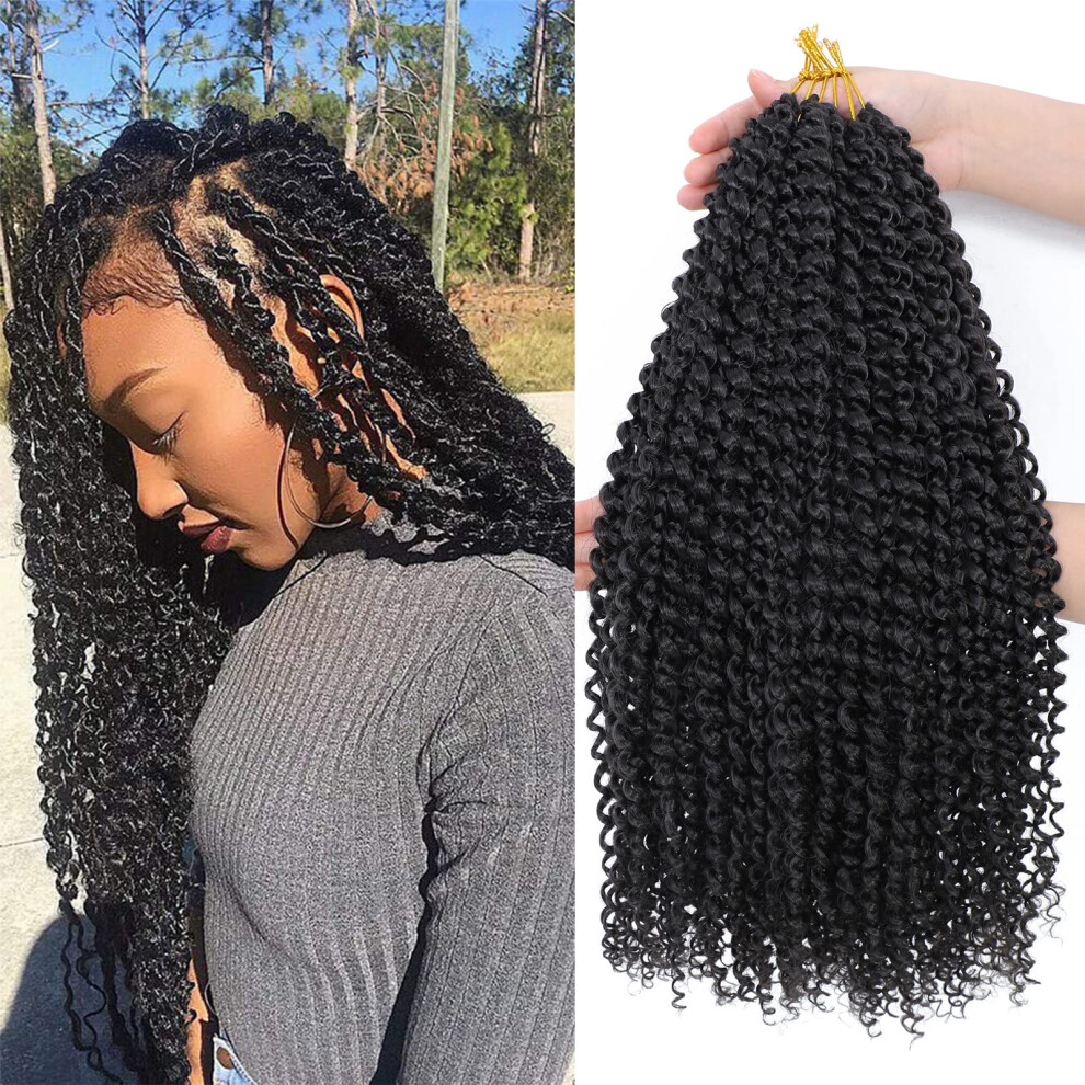 18 Inch Passion Twist Hair Extensions Water Wave Crochet Braids for Butterfly Locs Lightweight Pack