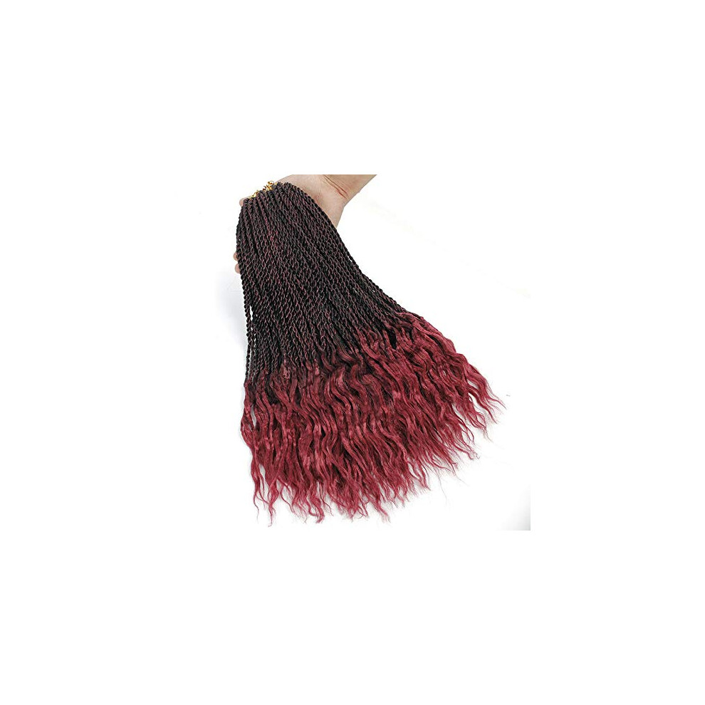 18 Inch Ombre Senegalese Twist Crochet Hair Extensions Synthetic Braids Protective Style 5Pcs