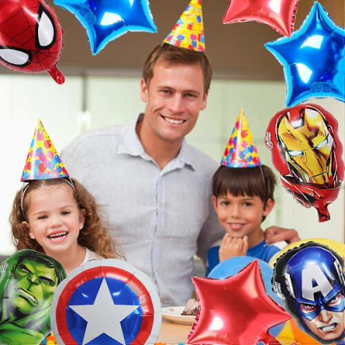 9 τεμάχια Μπαλόνια Marvel Avengers, Wopin - Επαναχρησιμοποιήσιμα Μπαλόνια Foil Marvel Superhero, 2